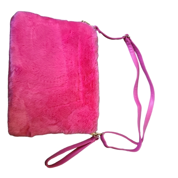 Fuzzy Barbie Pink Bag with Crossbody strap Soft - Picture 5 of 5